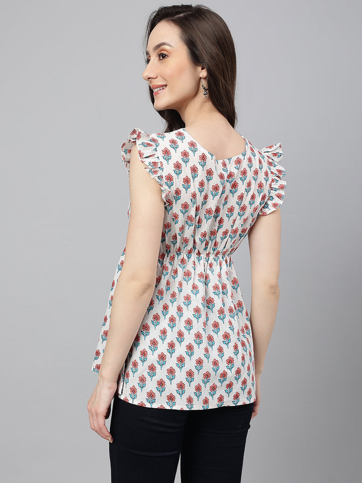 ZERESOUQ-White-Cotton-Floral-Printed-Flirty-Sleeve-Top