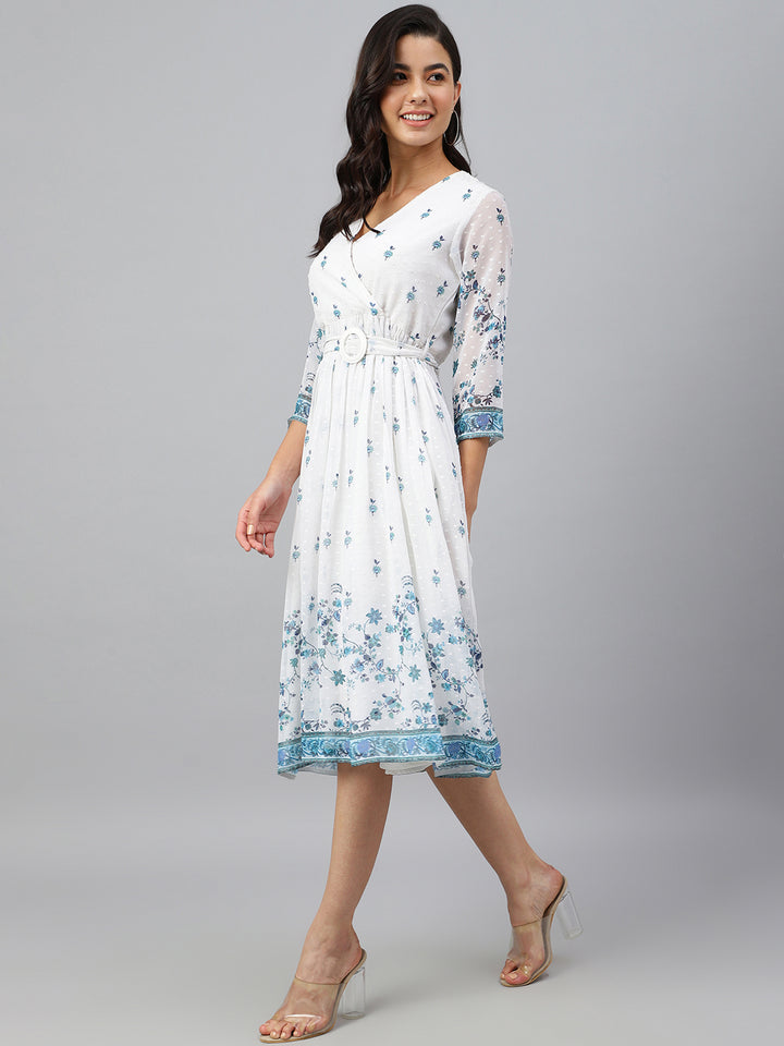 ZERESOUQ-White-Dobby-Georgette-Printed-Wrap-Dress
