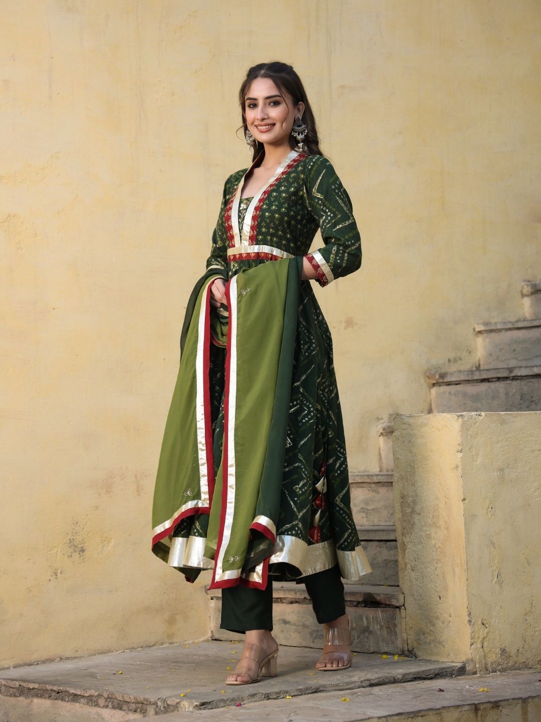 Kamangari-Moss-Green-Anarkali-Suit-&-Dupatta