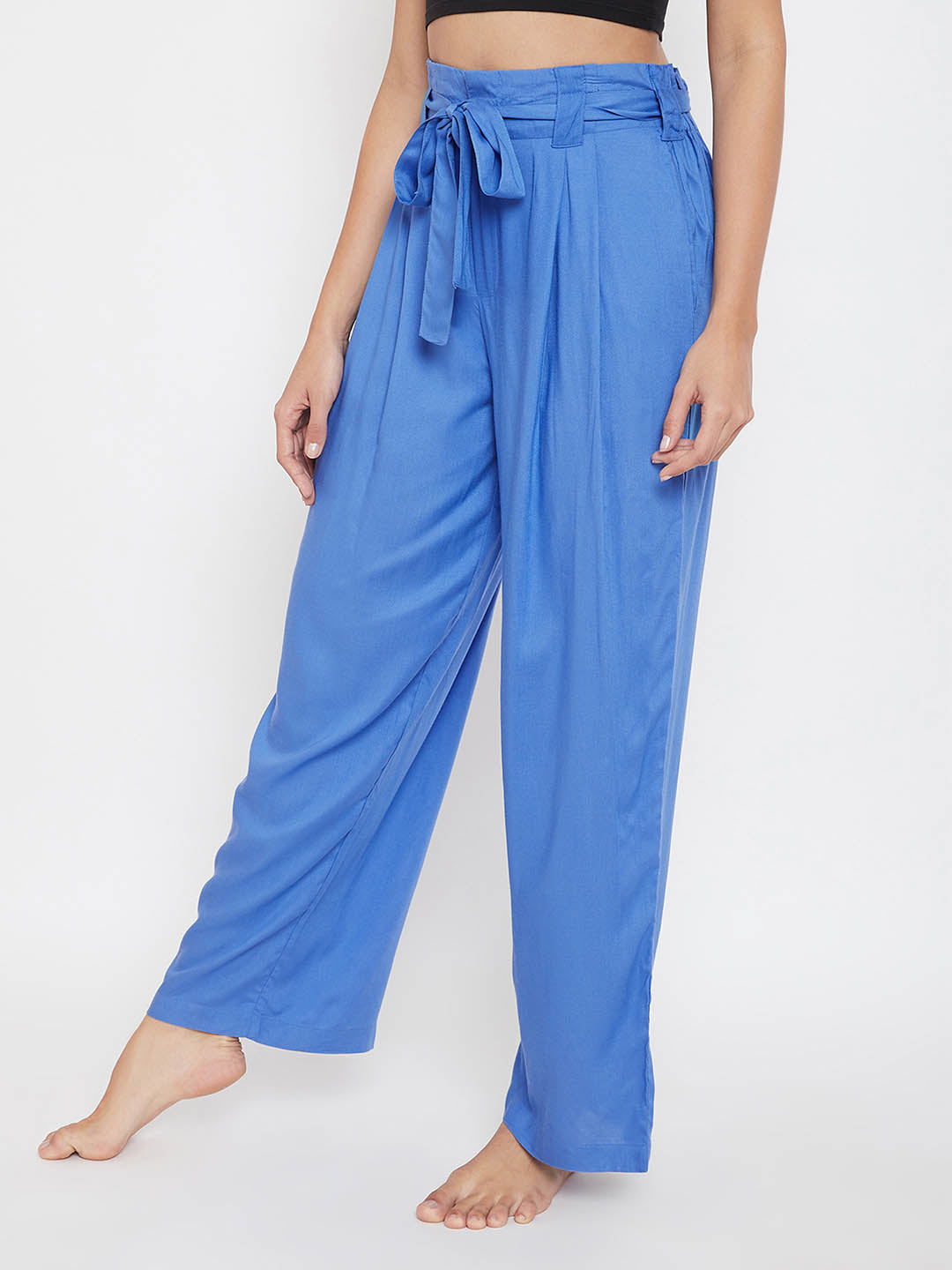 Chic Basic Wide Leg Pants In Blue