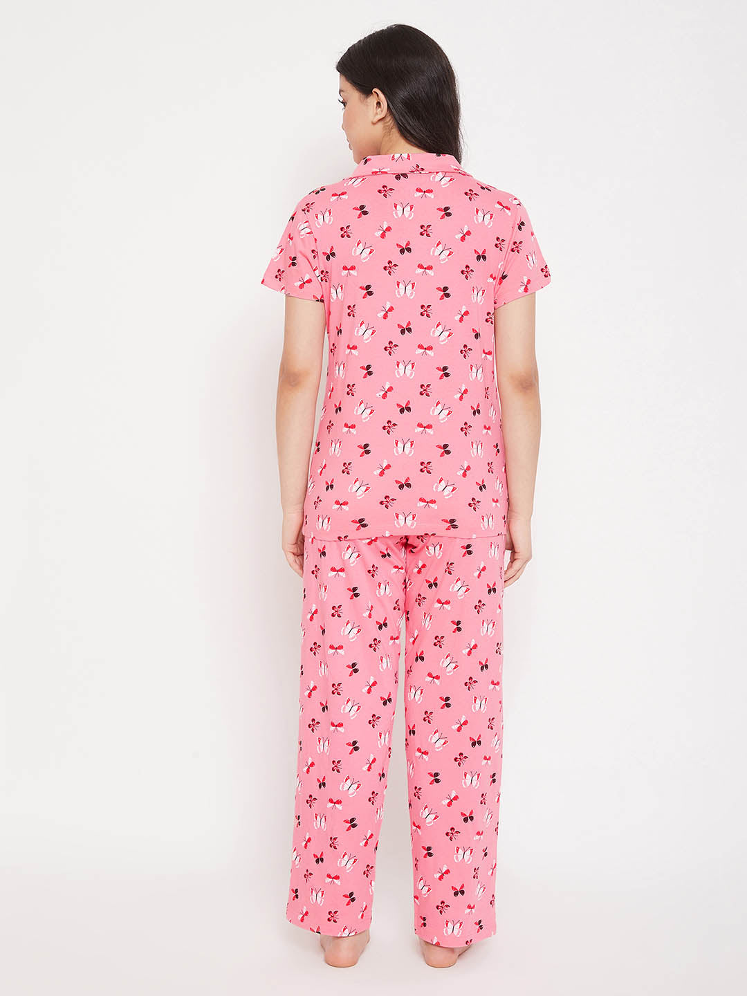 Peach Pink Butterfly Shirt & Pyjamas