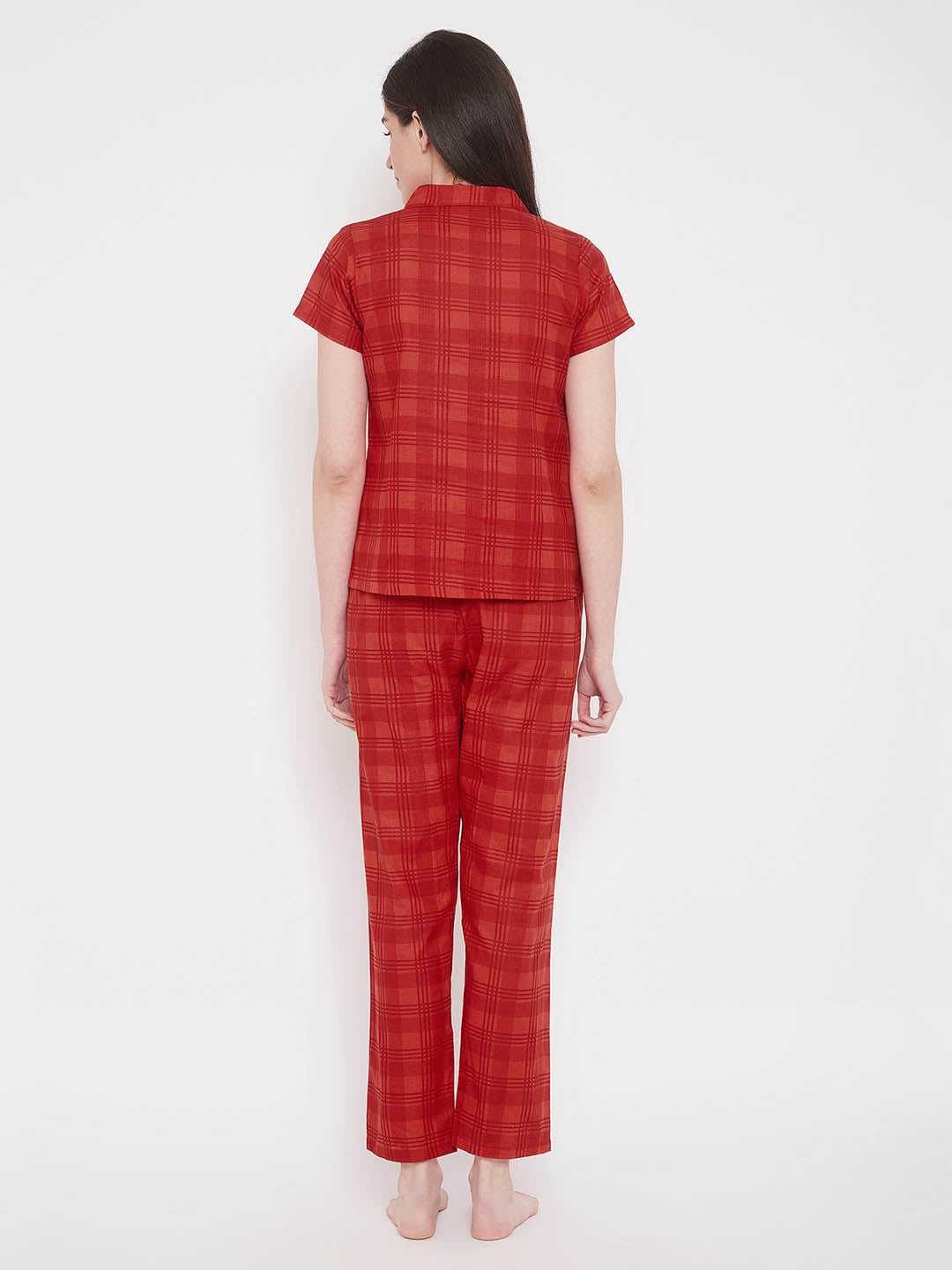 Classic Checks Shirt & Pyjama In Red