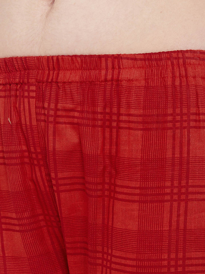 Classic Checks Shirt & Pyjama In Red