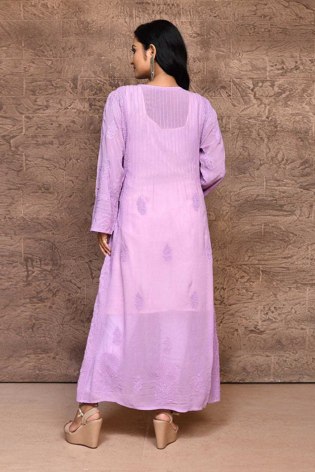 ZERESOUQ-Lavender-Georgette-Chikankari-Anarkali-Kurta-With-Slip