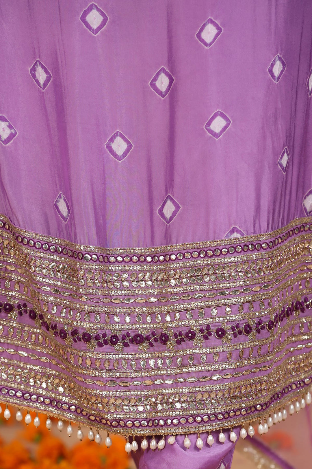Lavender Lush Handwork Silk Suit Set
