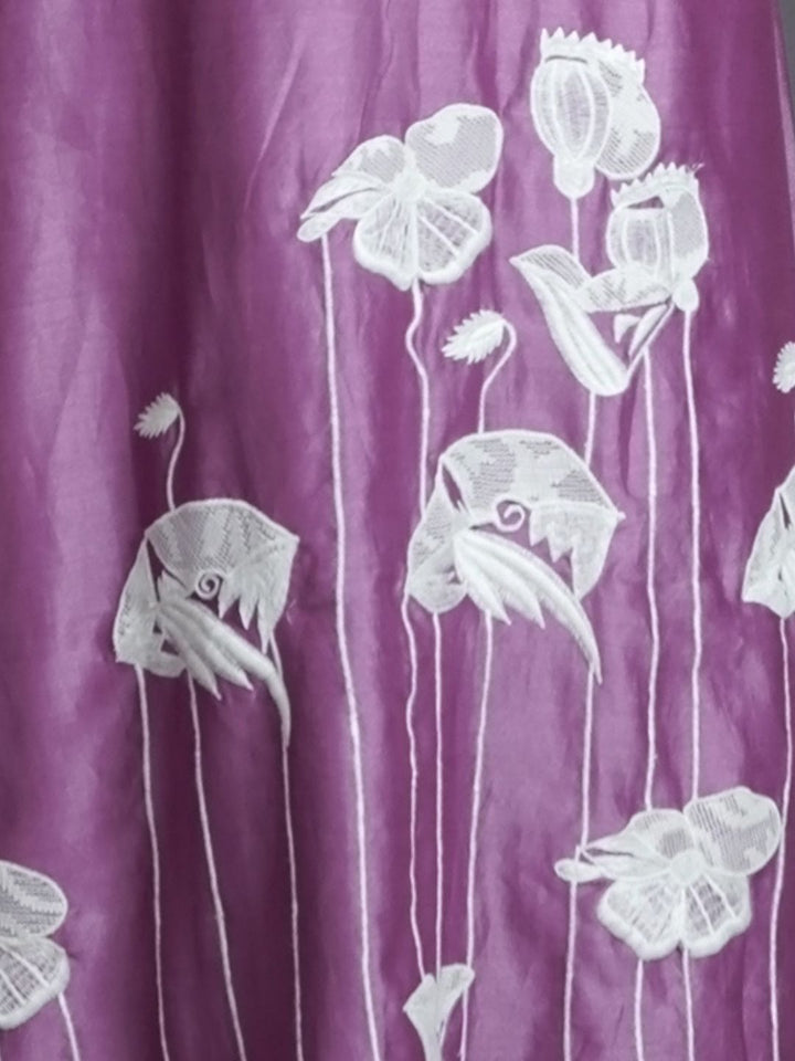 Lilac-Silk-Kurta-With-White-Scallop-Pants