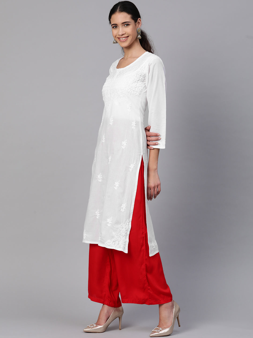 Lucknowi Chikankari White Cotton Kurta