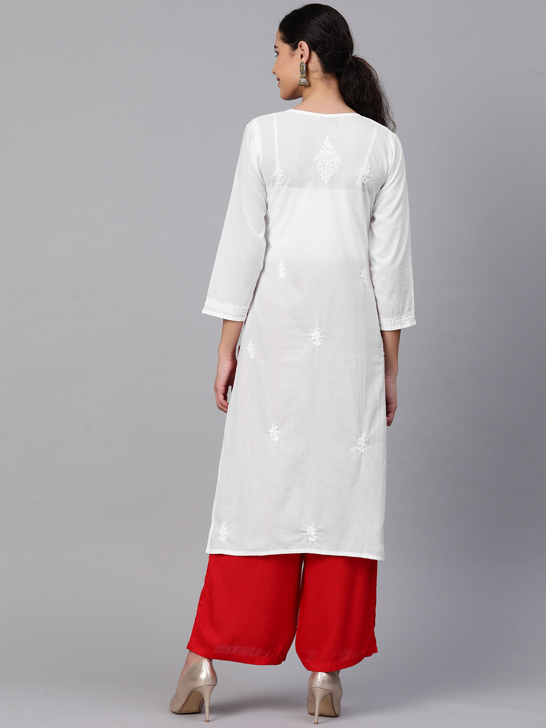 Lucknowi Chikankari White Cotton Kurta