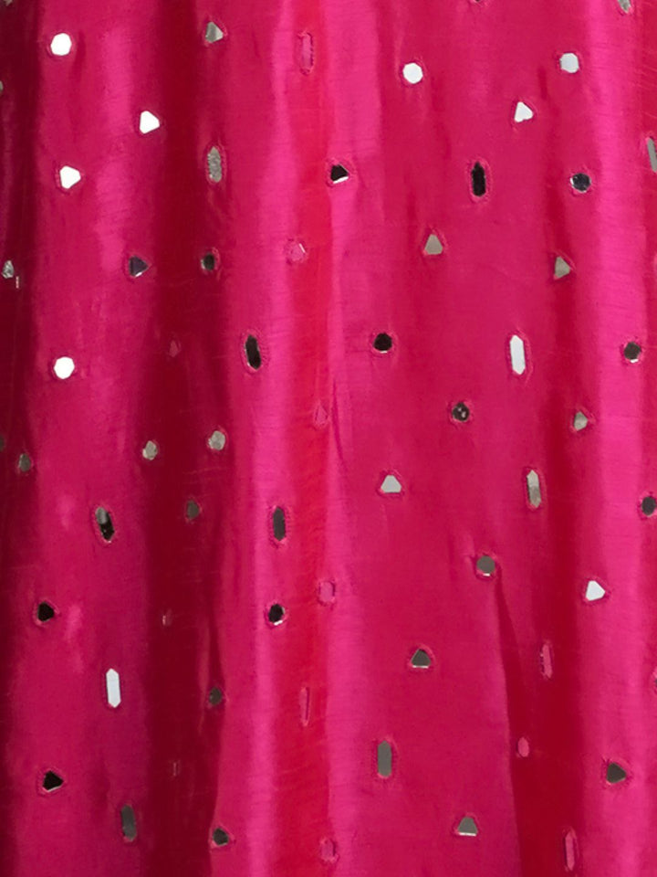 Magenta-Silk-A-Line-Kurta-With-Cotton-Pants