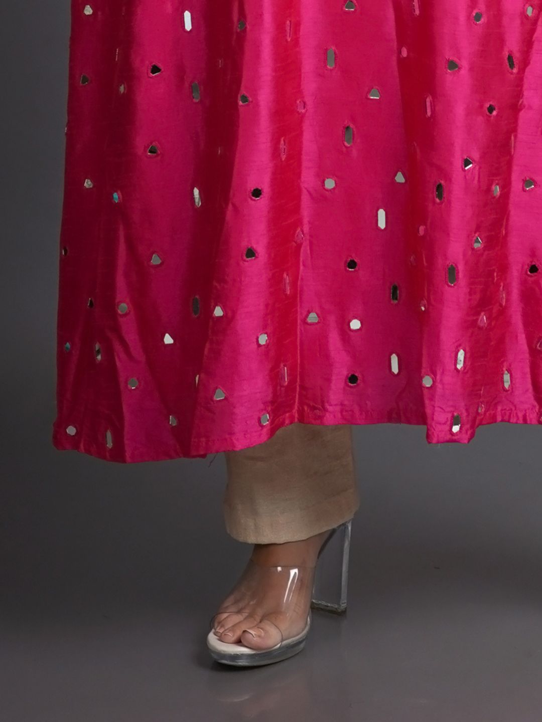 Magenta-Silk-A-Line-Kurta-With-Cotton-Pants