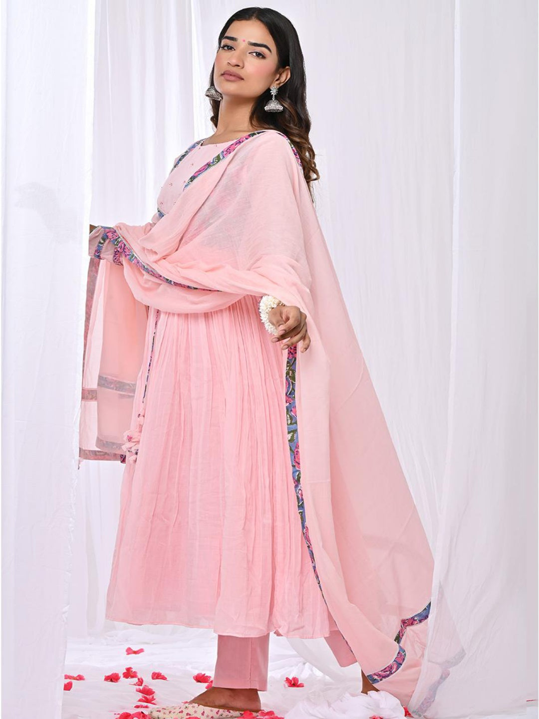Manika-Pink-Gathered-Anarkali-Set-Of-3