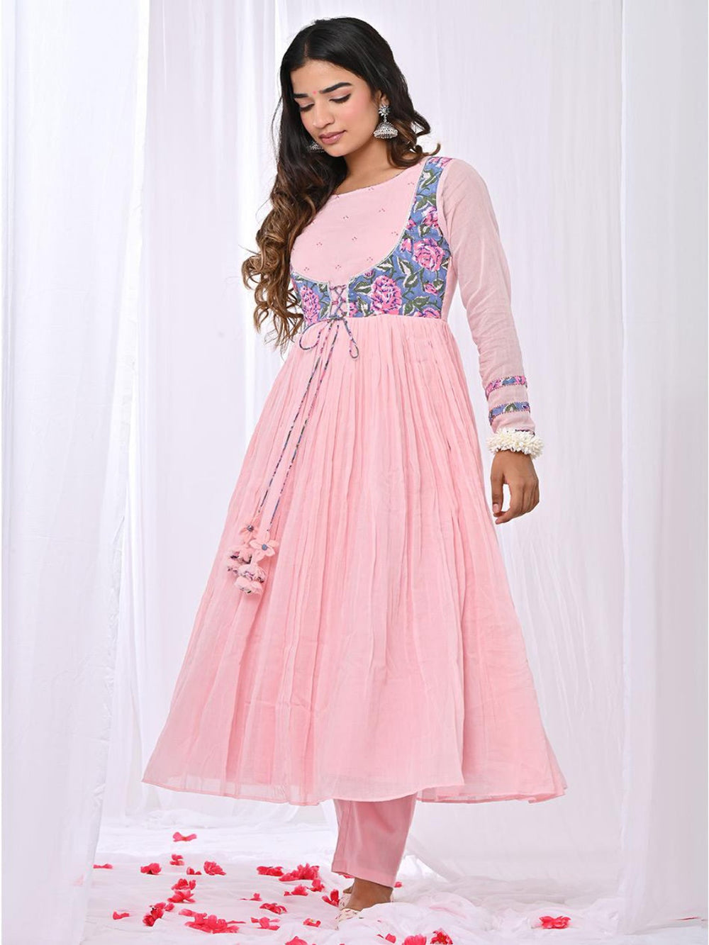Manika-Pink-Gathered-Anarkali-Set-Of-3