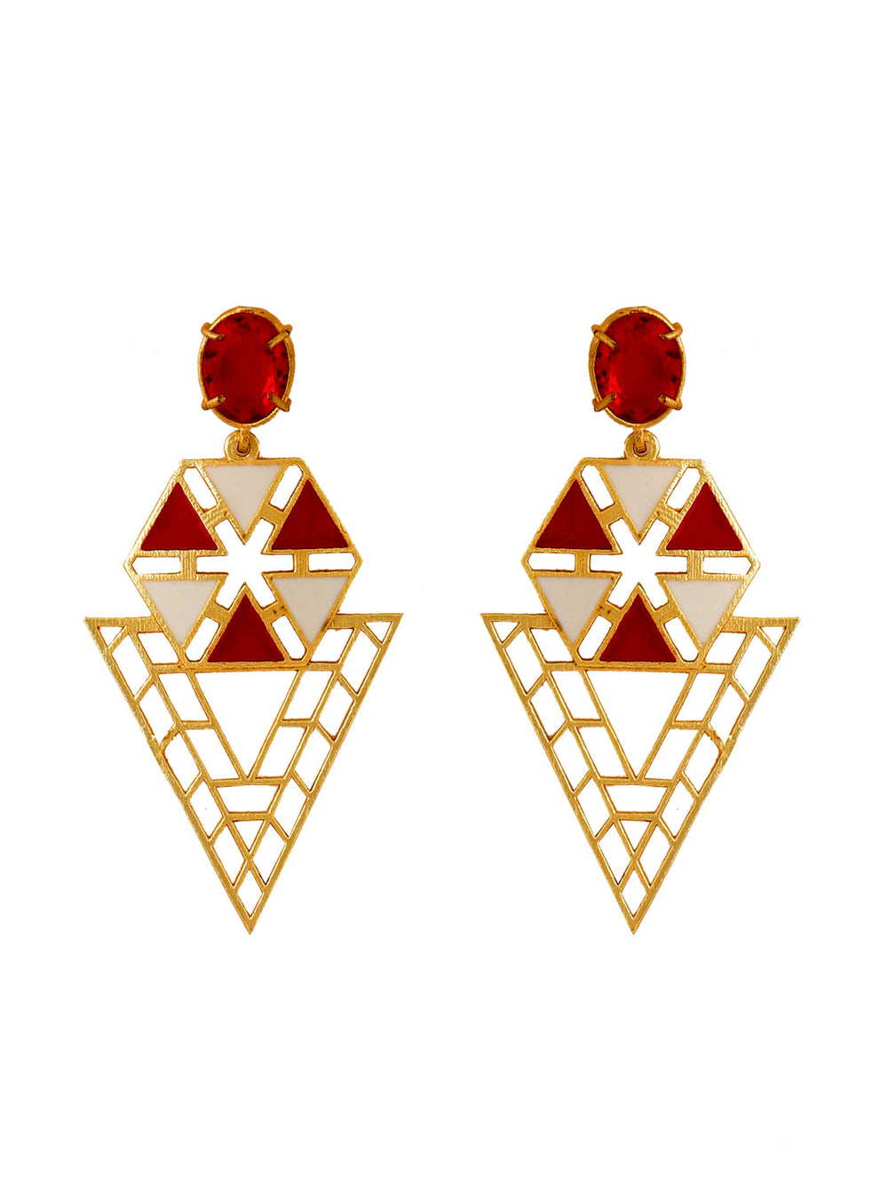 Maroon-Gold-Matte-Brass-Drop-&-Danglers