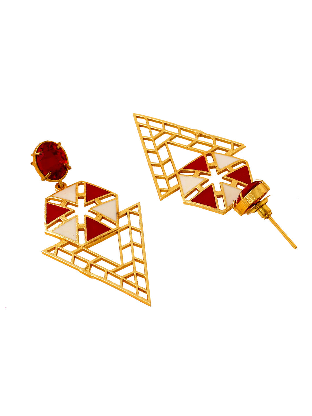 Maroon-Gold-Matte-Brass-Drop-&-Danglers