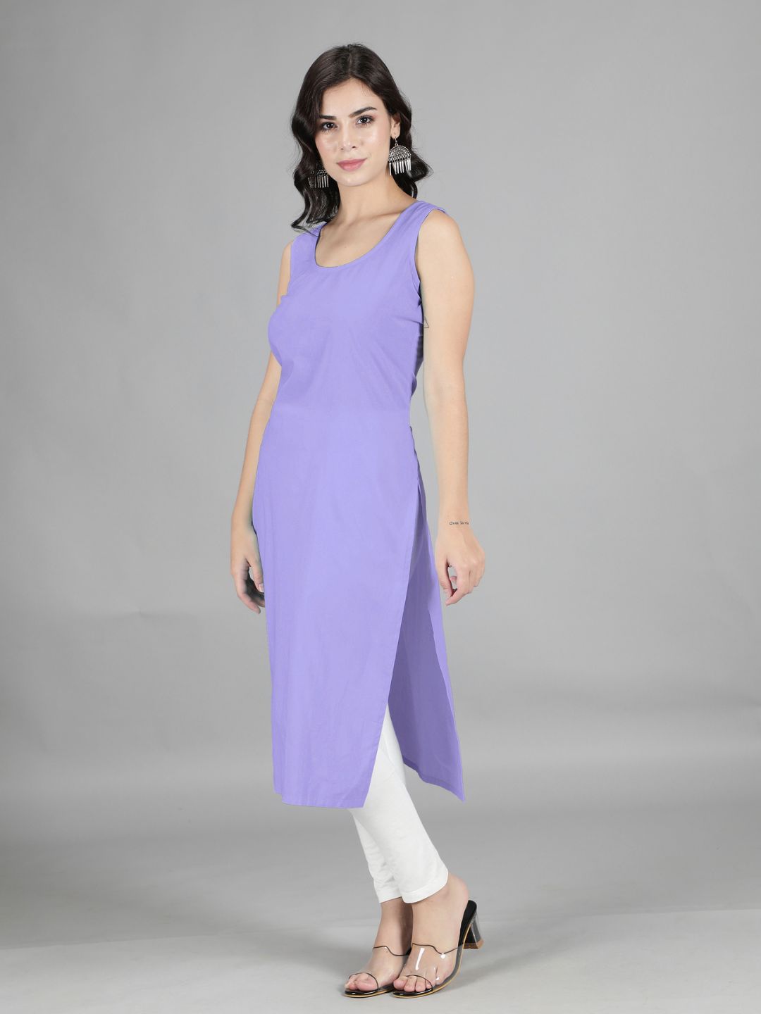Mauve Cotton Long Slip for Chikankari Kurta
