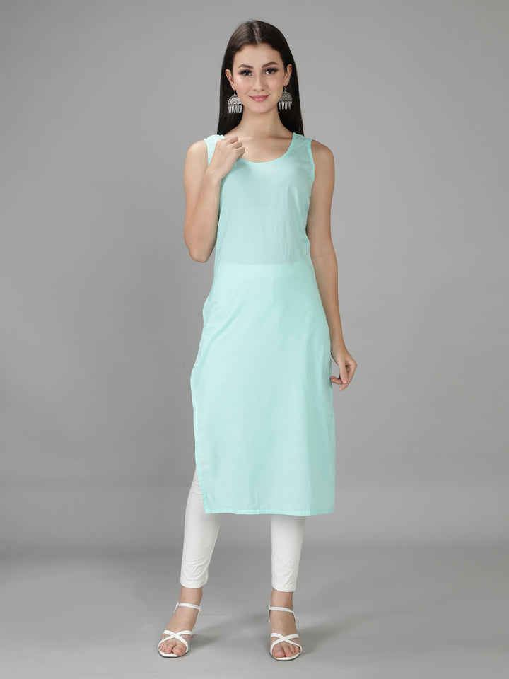 Mint Green Georgette Kurta with Inner Slip