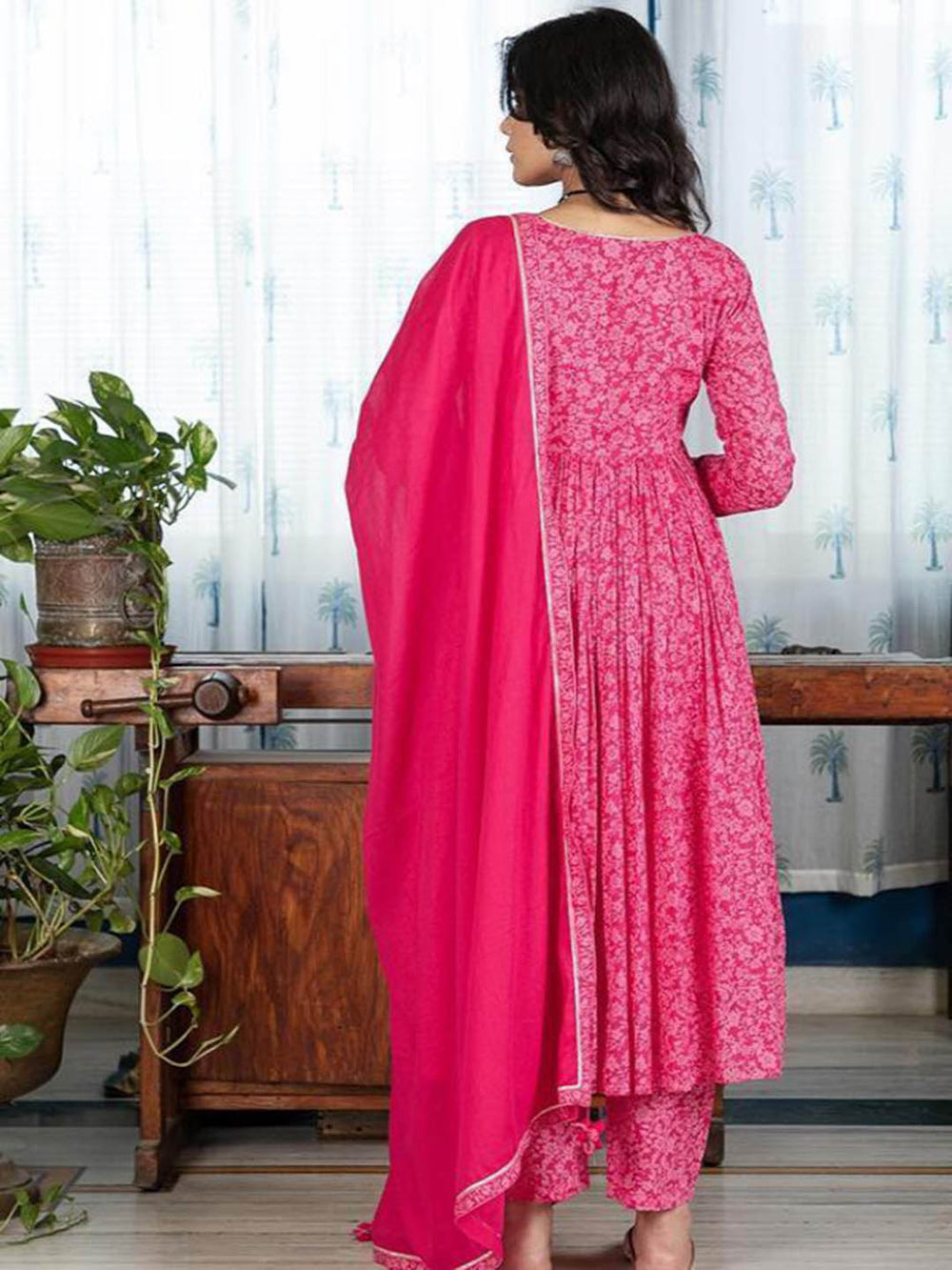 Moh-Pink-Gathered-Anarkali-(Set-Of-3)