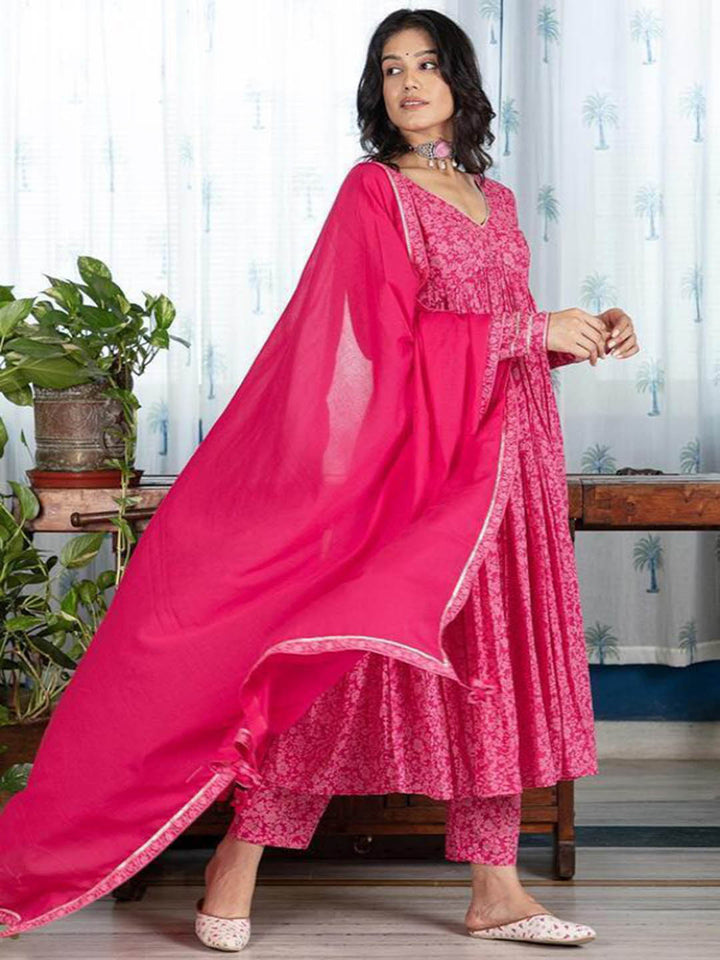 Moh-Pink-Gathered-Anarkali-(Set-Of-3)
