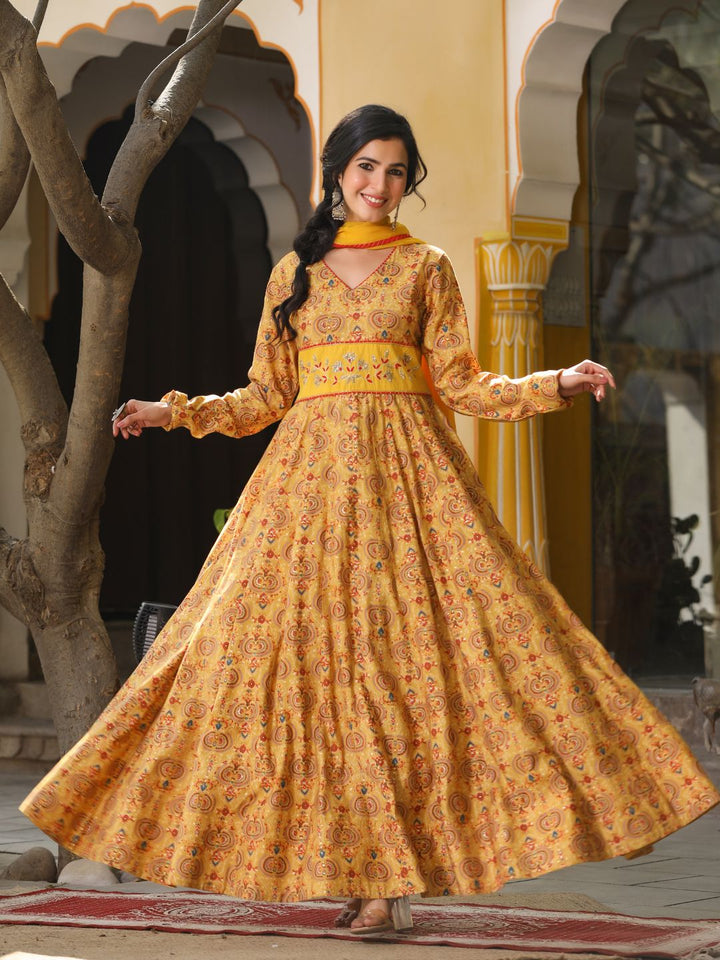 Mulan-Mustard-Chanderi-Dress-With-Dupatta