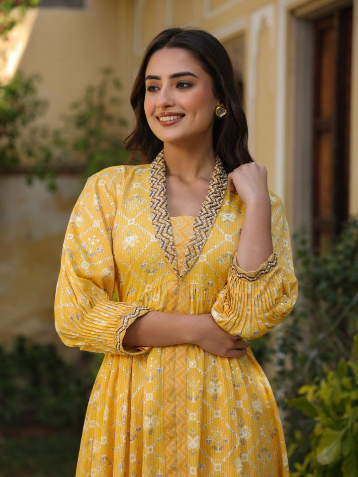 Muthalaa-Yellow-Rayon-Anarkali-Kurta-&-Pant