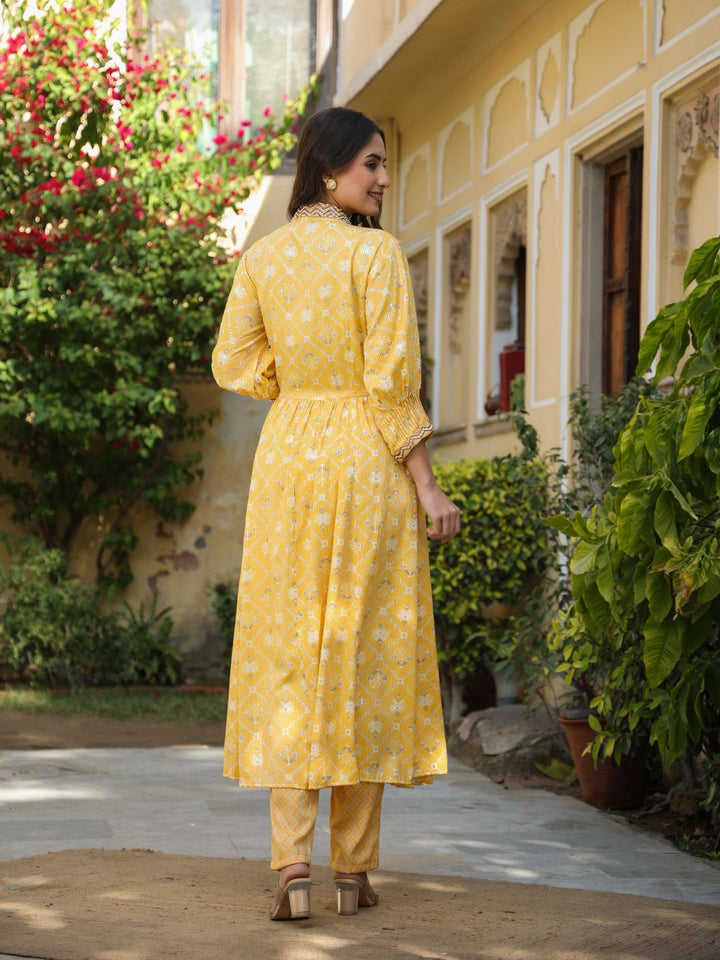 Muthalaa-Yellow-Rayon-Anarkali-Kurta-&-Pant