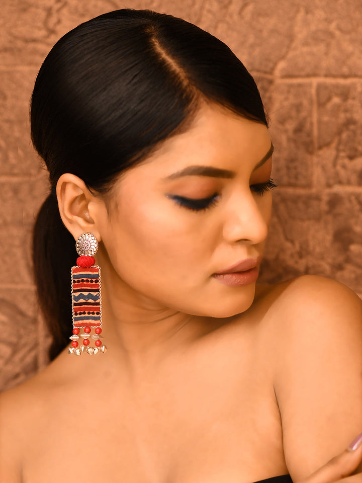 ZERESOUQ-Nea-Zoi-Red-Fun-Stripped-Handmade-Earrings