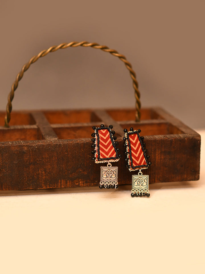 ZERESOUQ-Nea-Zoi-Red-&-Black-Crystal-Handmade-Fabric-Earrings