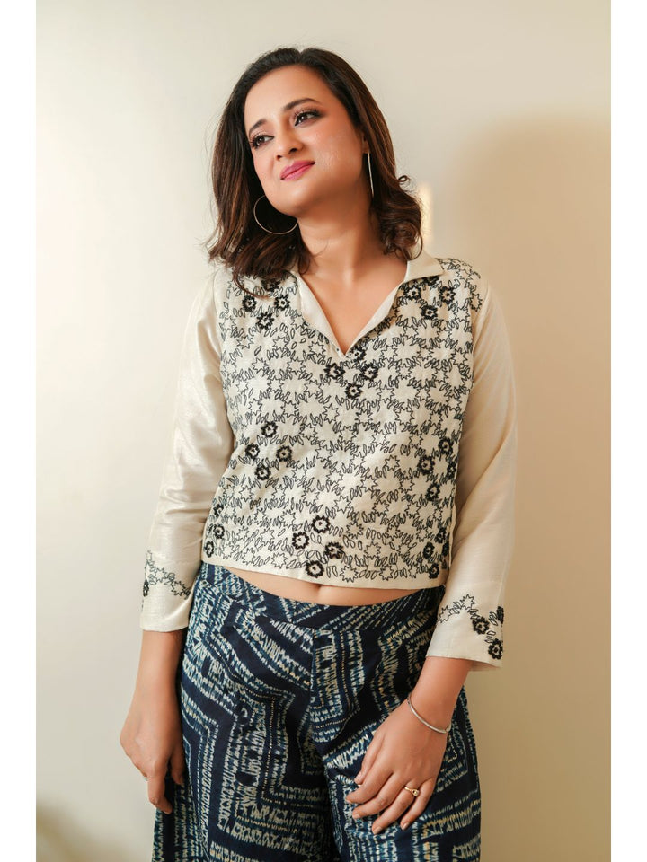 Off-White-&-Spruce-Blue-Embroidery-Co-ord-Set