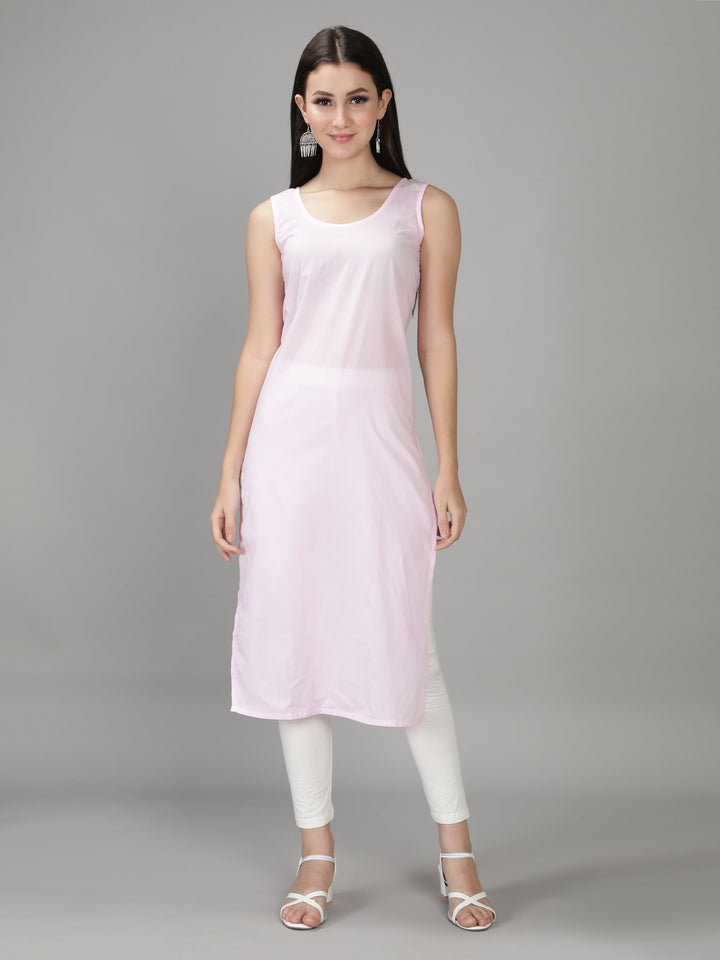 Pastel Pink Georgette Chikan Kurta with Slip