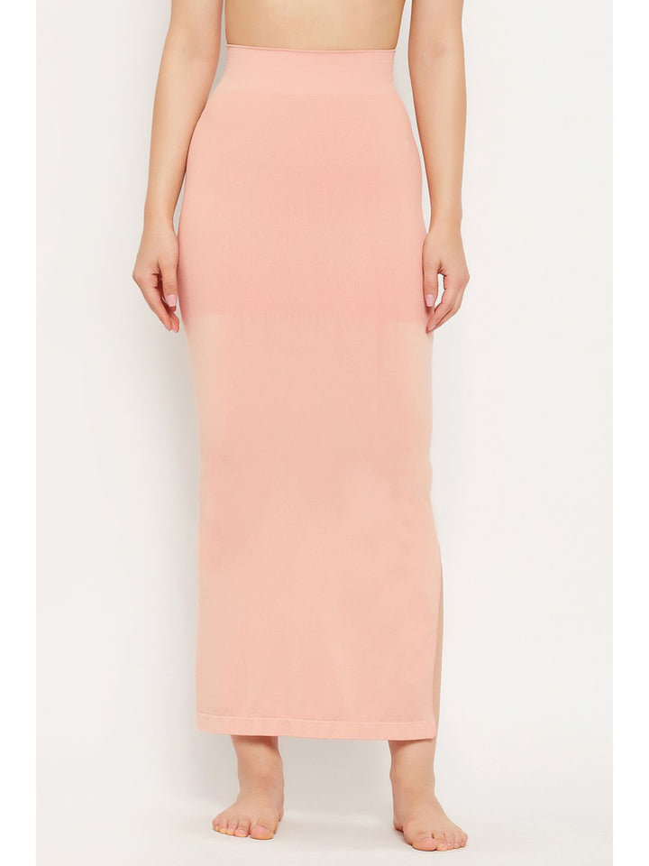 Peach Spandex Saree Shapewear with Drawstring