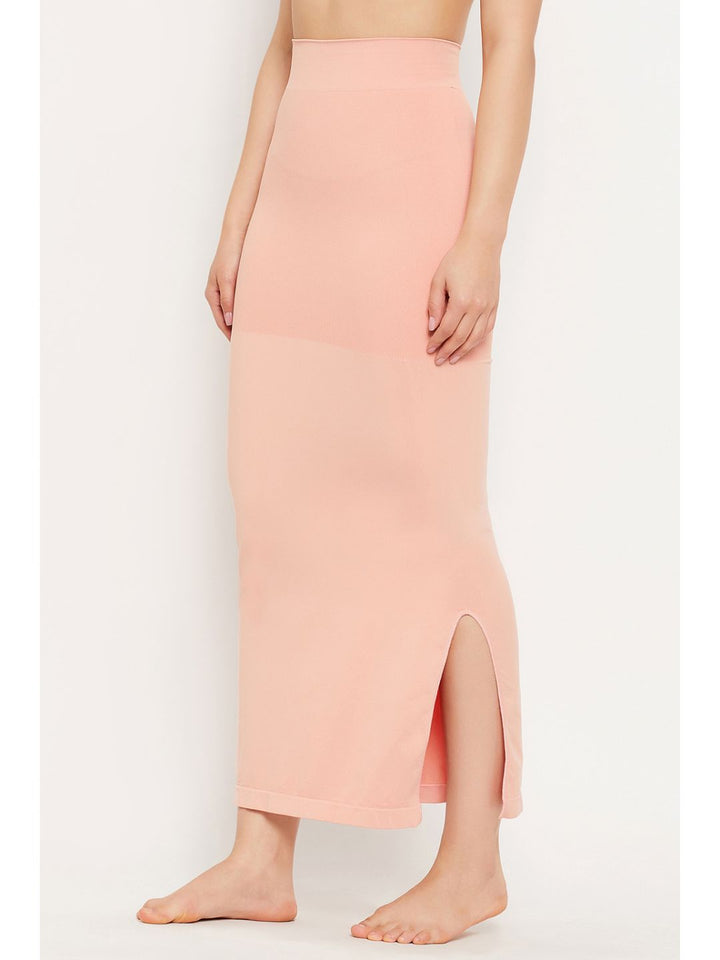 Peach Spandex Saree Shapewear with Drawstring