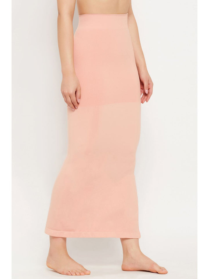 Peach Spandex Saree Shapewear with Drawstring