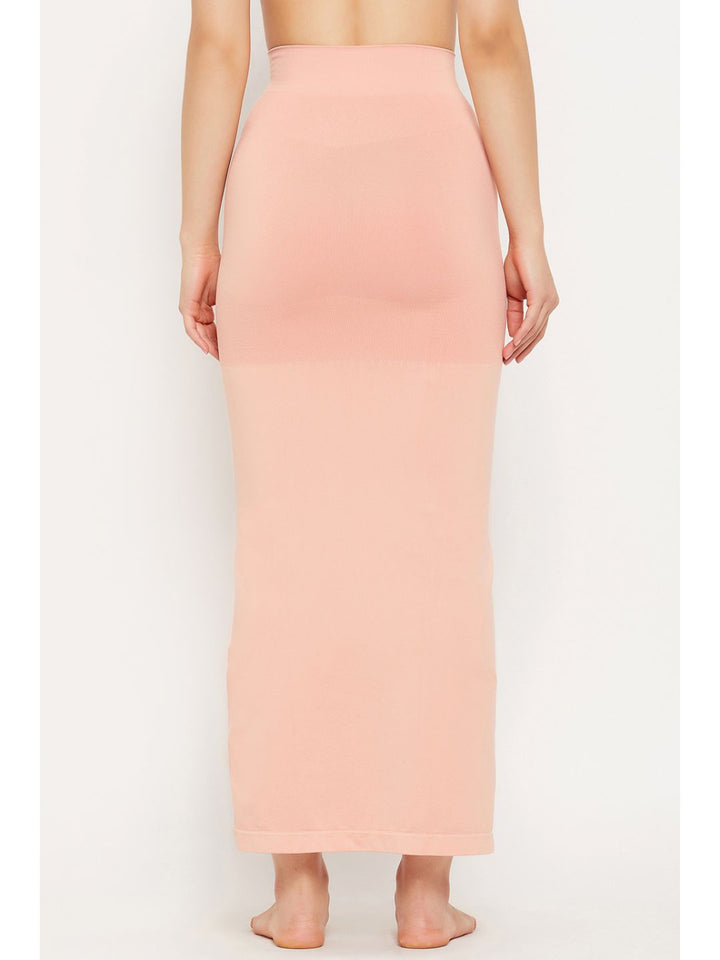 Peach Spandex Saree Shapewear with Drawstring