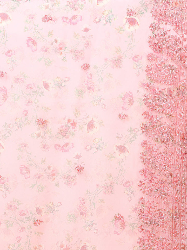 ZERESOUQ-Pink-Organza-Floral-Embroidered-Straight-Kurta-Trouser-With-Dupatta