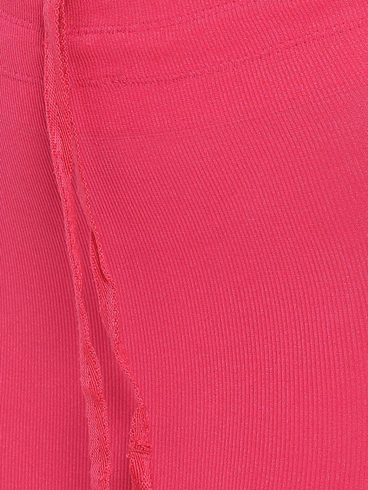 Pink Spandex Saree Shapewear with Drawstring