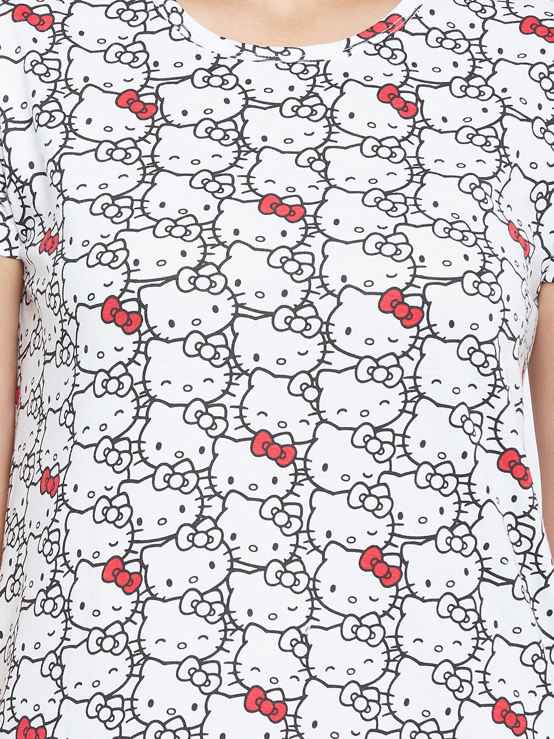 Print-Short-Night-Dress-In-White