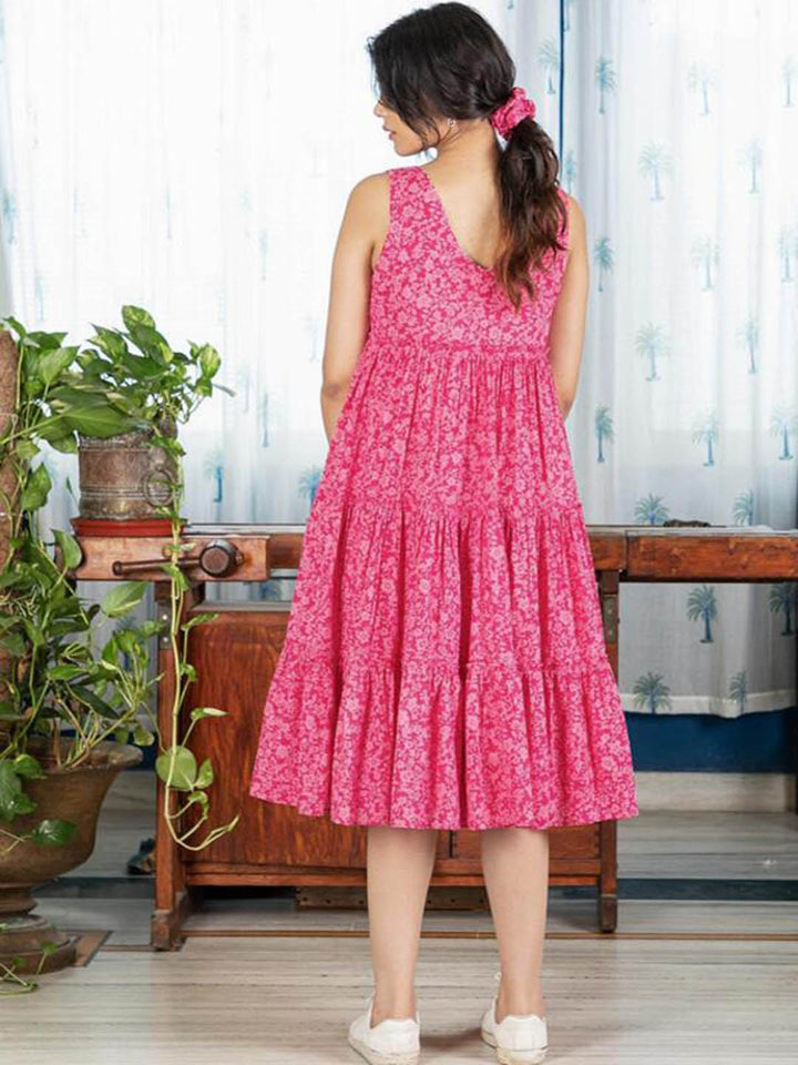 Printed-Pink-Cotton-Dress