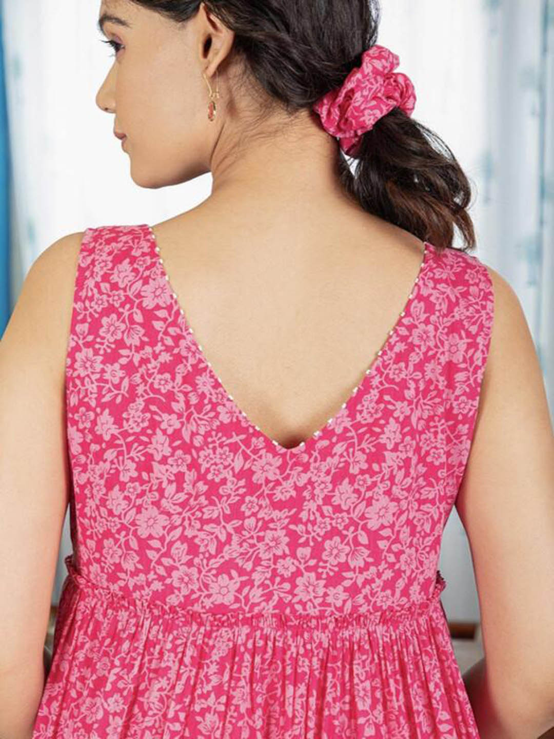 Printed-Pink-Cotton-Dress