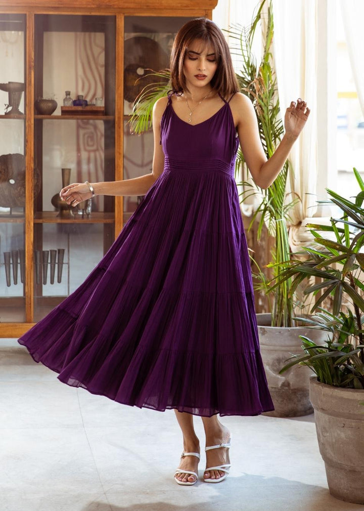 Purple Mulmul Strappy Maxi Dress