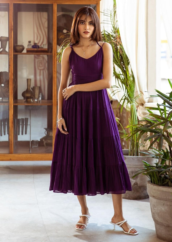 Purple Mulmul Strappy Maxi Dress