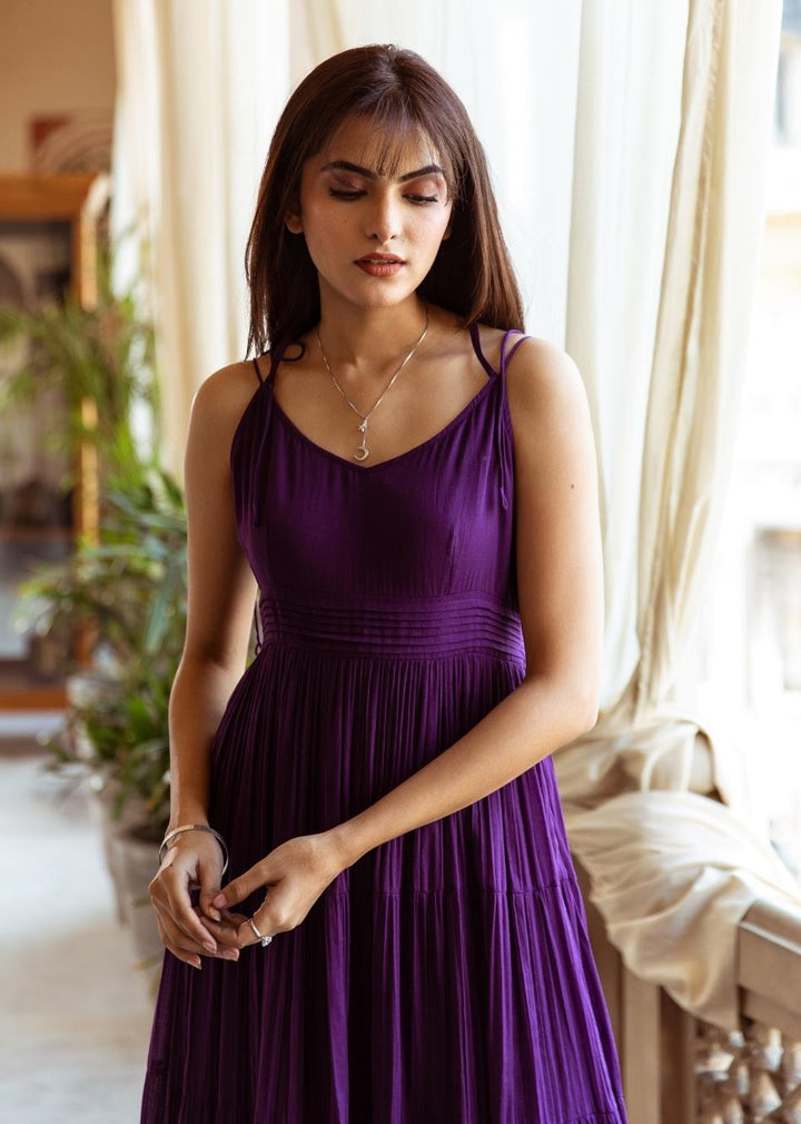 Purple Mulmul Strappy Maxi Dress