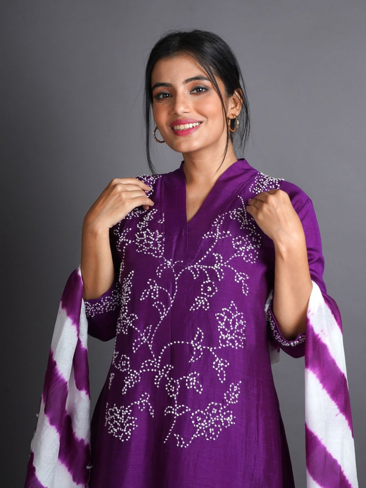 Purple-Silk-Suit-Set-With-Leheriya-Dupatta