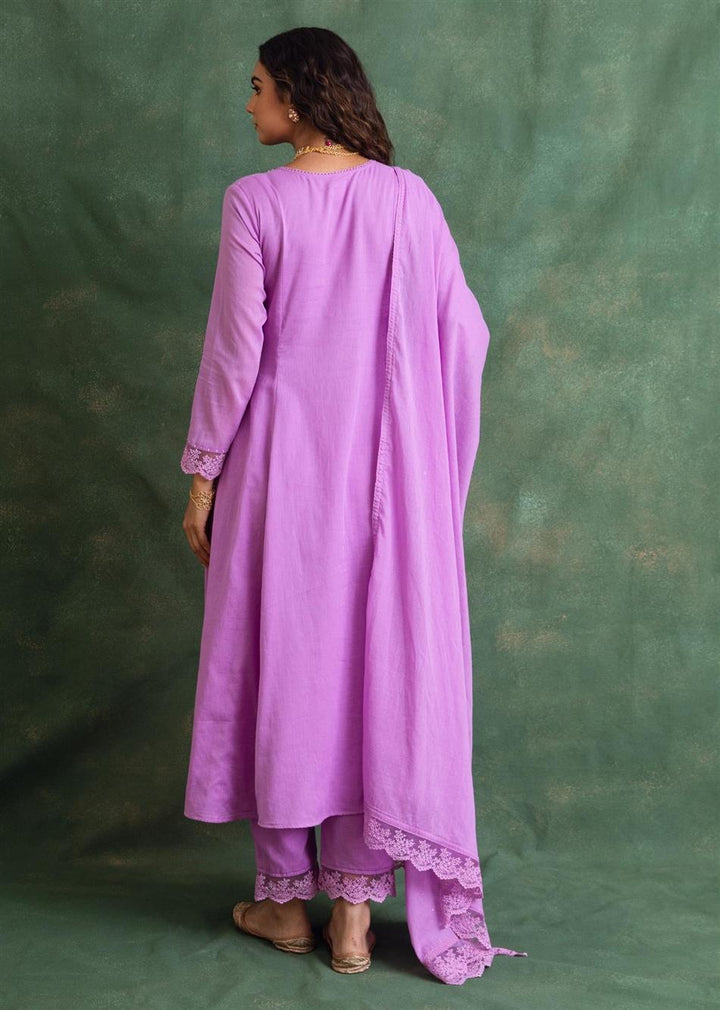 Rangrezee Lavender Anarkali Set (Set Of 3)