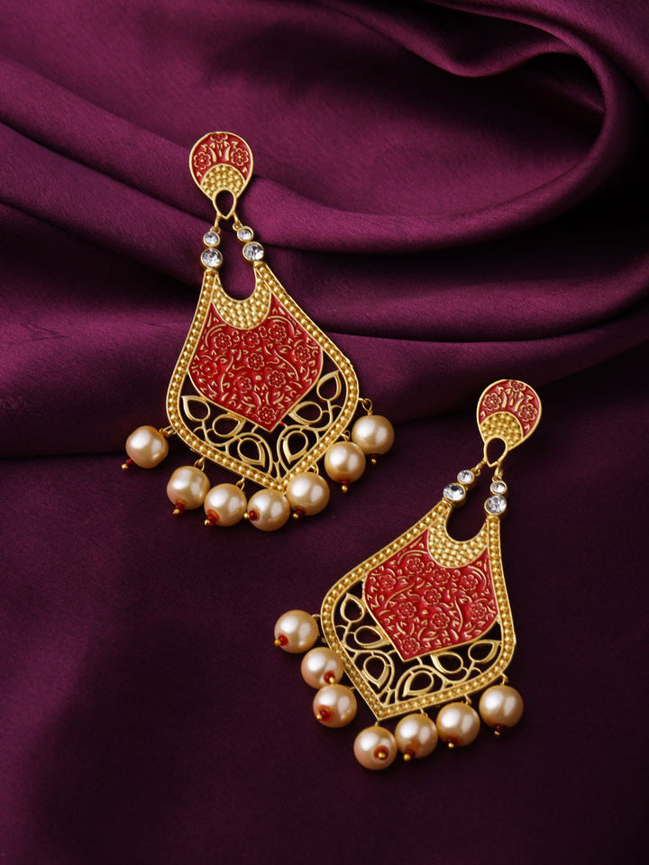 Red-Gold-Matte-Brass-Drop-&-Danglers