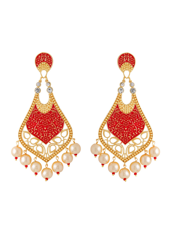 Red-Gold-Matte-Brass-Drop-&-Danglers