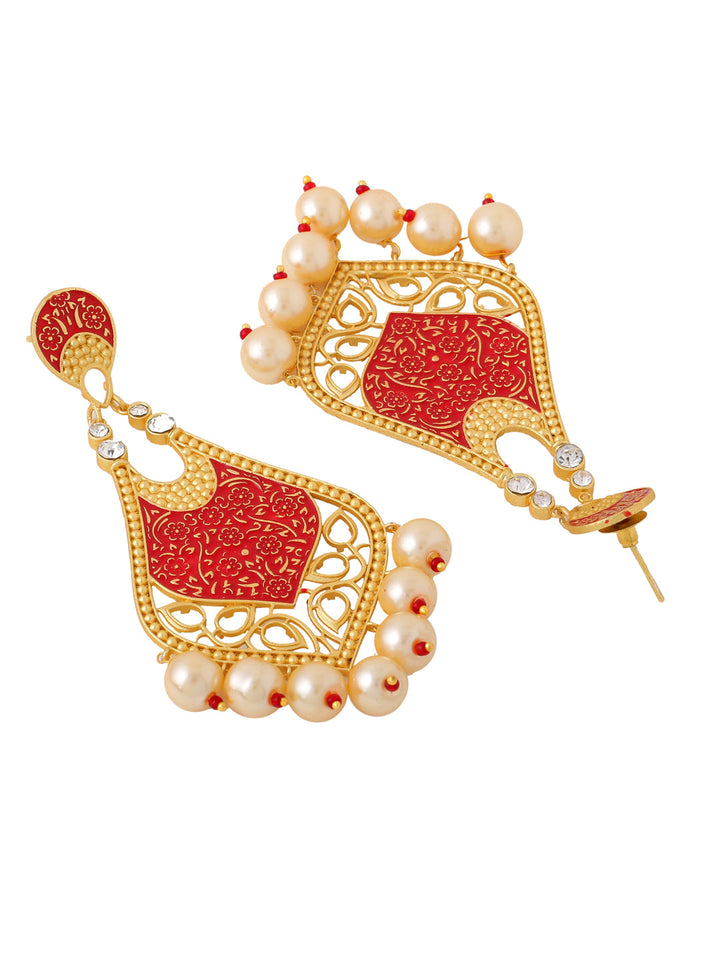 Red-Gold-Matte-Brass-Drop-&-Danglers