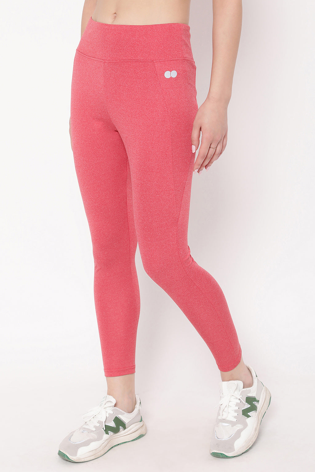 Red Melange High-Rise Active Tights with Side Pockets