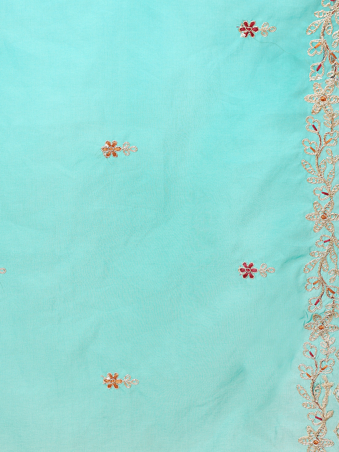 ZERESOUQ-Red-Silk-Blend-Solid-Yoke-Design-Flared-Kurta-Trouser-With-Dupatta