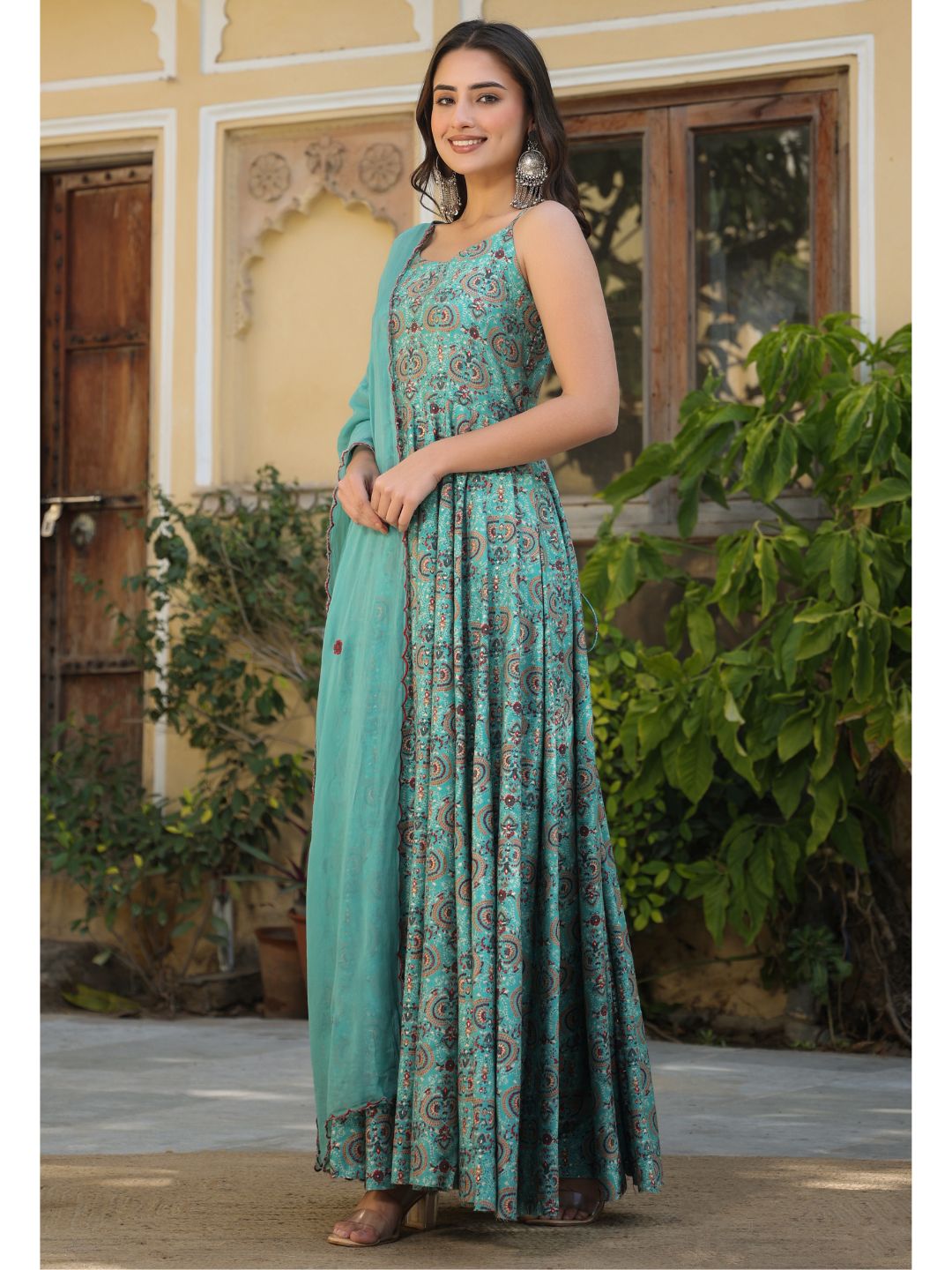 Rizwana-Blue-Gown-With-Dupatta