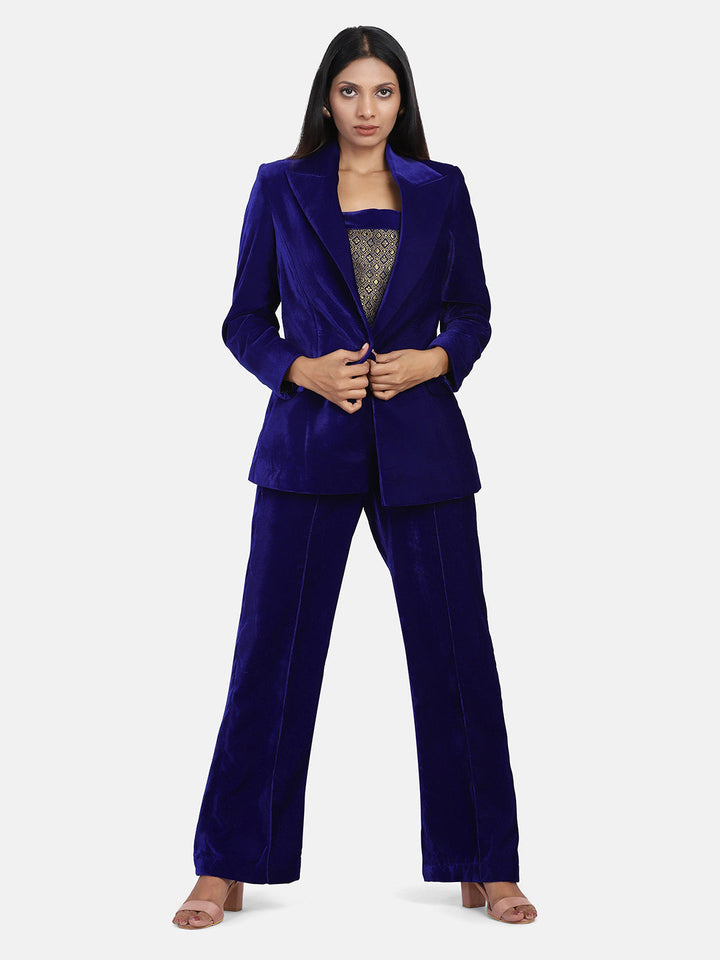 Royal Blue Velvet Pant & Suit